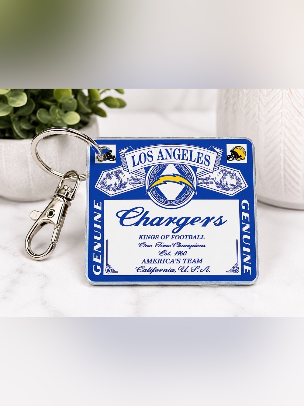 Los Angeles Chargers Blue Team Keychain